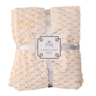 Honeycomb Luxury Throw in Cream