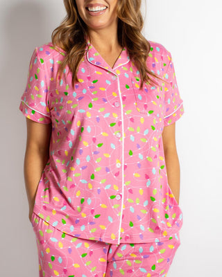 Light It Up SS Button Up Sleep Shirt