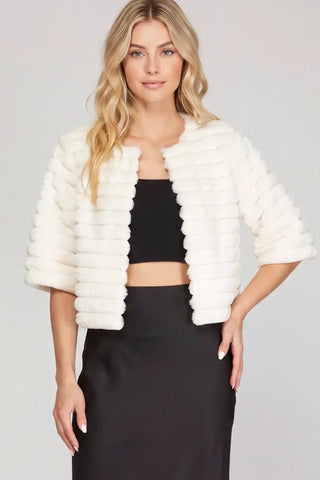 Fancy Faux Fur Crop Jacket