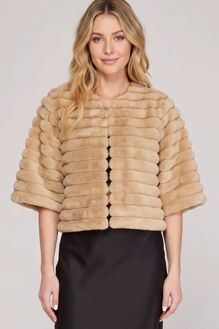 Fancy Faux Fur Crop Jacket