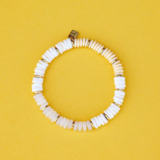 Gold Carmel Mixed Bead Stretch Bracelet | Pura Vida