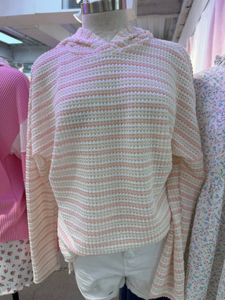 Betty Blush/Cream Rib Hoodie