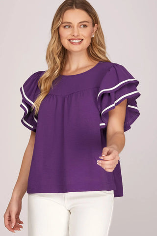 Bleacher Babe Top - Purple