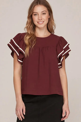 Bleacher Babe Top - Garnet