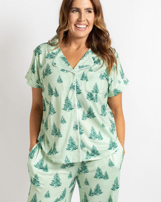 Evergreen Farm SS Button Up Sleep Shirt