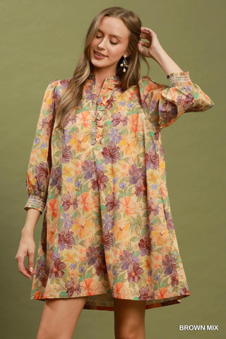 Fall Frenzy Dress - Brown Mix