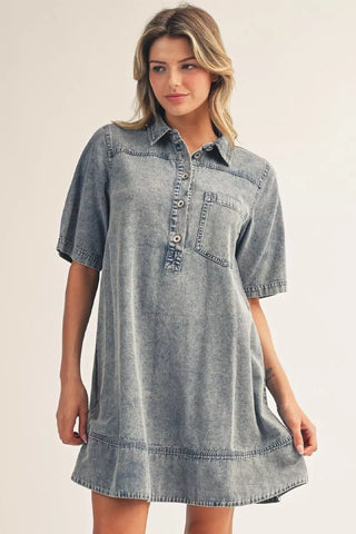 Royal Denim Dress