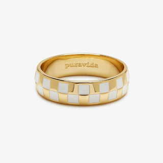 Checkerboard Ring (Gold) | Pura Vida
