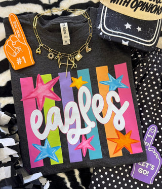Neon Rainbow Mascot Tee - Eagles (PREORDER)
