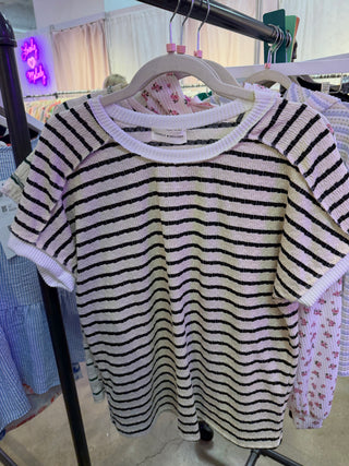 Black Bella Stripe Top