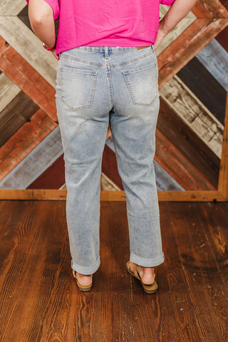 Val V-Front Cool Denim Cuff BF Judy Blue Jeans