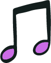 Purple Music Note