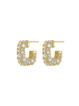 Destiny Square Pave Hoop Earring
