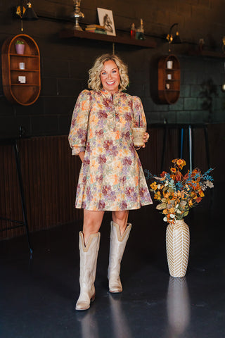 Fall Frenzy Dress - Brown Mix