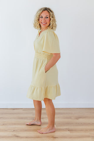 Pastel Petals Dress - Yellow