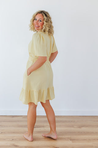 Pastel Petals Dress - Yellow