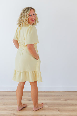 Pastel Petals Dress - Yellow