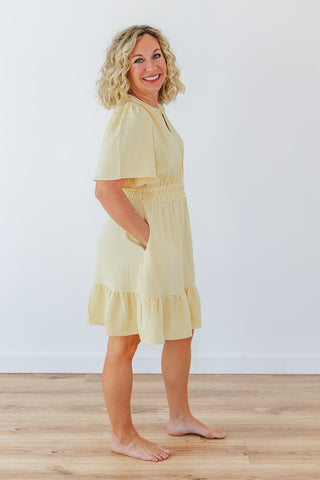 Pastel Petals Dress - Yellow