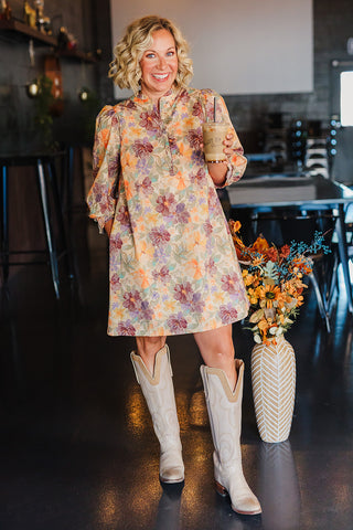 Fall Frenzy Dress - Brown Mix