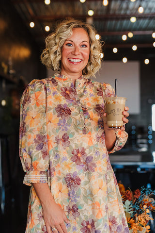 Fall Frenzy Dress - Brown Mix