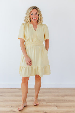 Pastel Petals Dress - Yellow