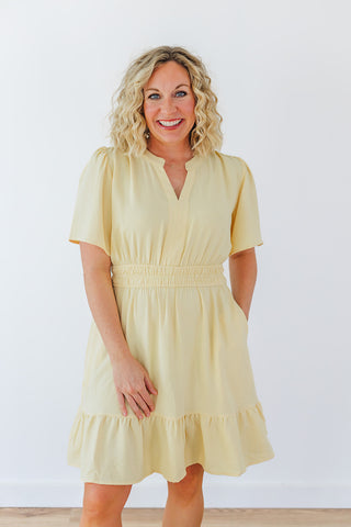 Pastel Petals Dress - Yellow