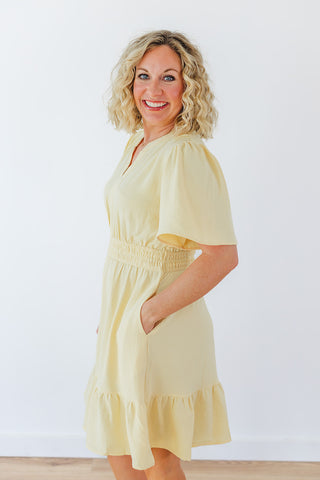 Pastel Petals Dress - Yellow