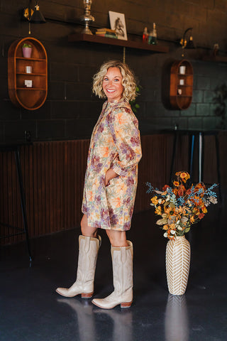 Fall Frenzy Dress - Brown Mix