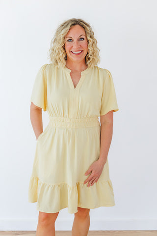 Pastel Petals Dress - Yellow