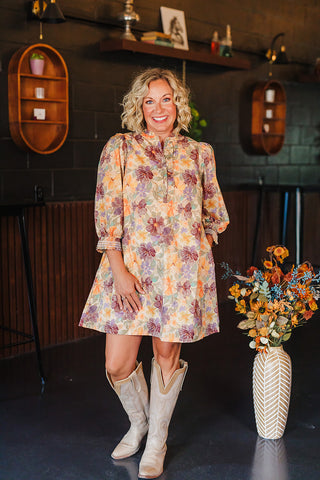 Fall Frenzy Dress - Brown Mix
