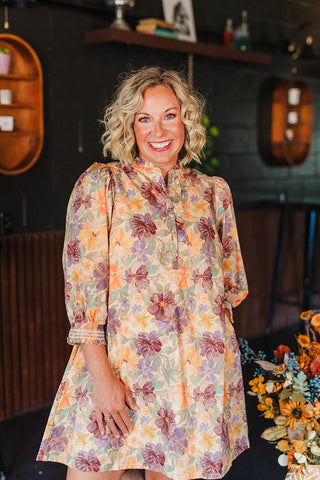 Fall Frenzy Dress - Brown Mix