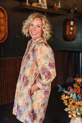 Fall Frenzy Dress - Brown Mix