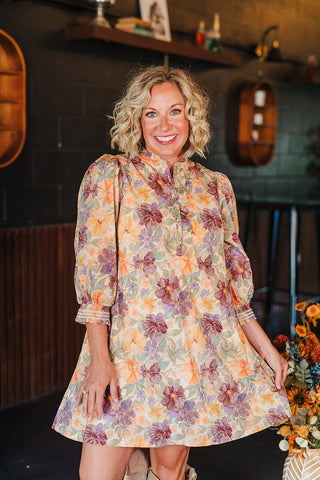 Fall Frenzy Dress - Brown Mix