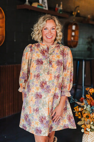 Fall Frenzy Dress - Brown Mix