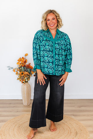 Teal Mix Top