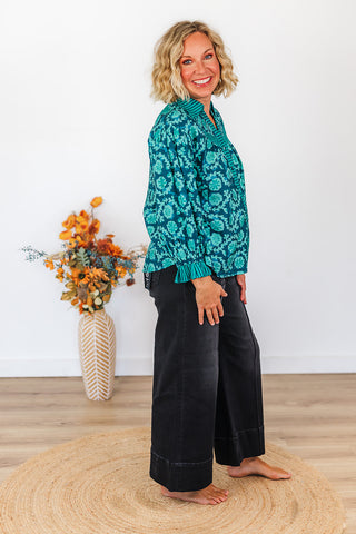 Teal Mix Top