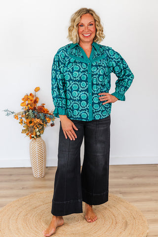 Teal Mix Top