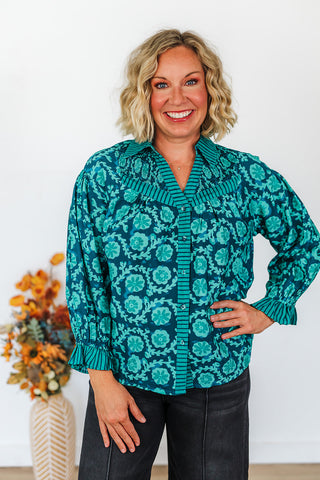Teal Mix Top