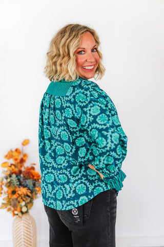 Teal Mix Top