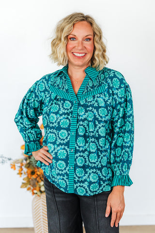 Teal Mix Top