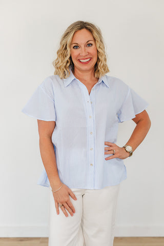 Stripes In Spring Top - Blue