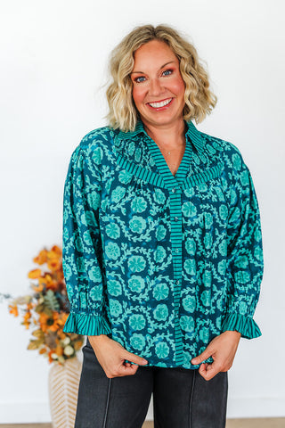 Teal Mix Top