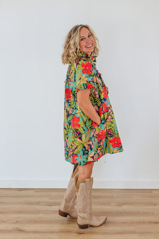 Garden Center Dress - Navy