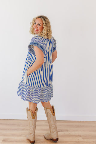 Springtide Stripe Dress - Blue