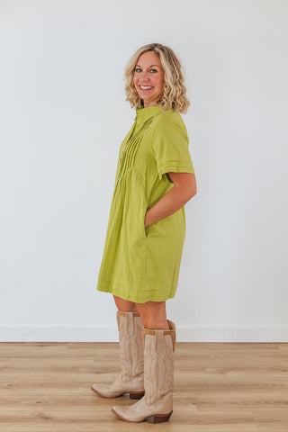 Flatter Me Dress - Lime