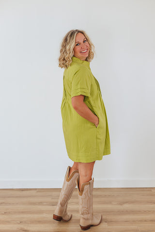Flatter Me Dress - Lime
