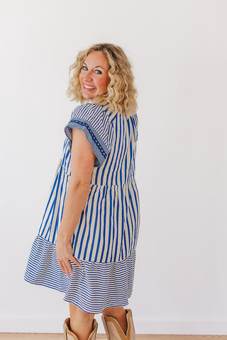 Springtide Stripe Dress - Blue