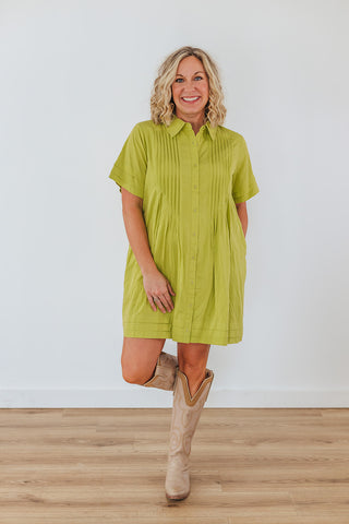 Flatter Me Dress - Lime