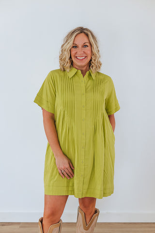 Flatter Me Dress - Lime