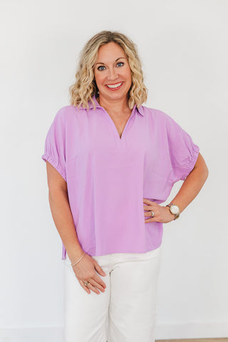 Clara Classy Solid Top - Lavender